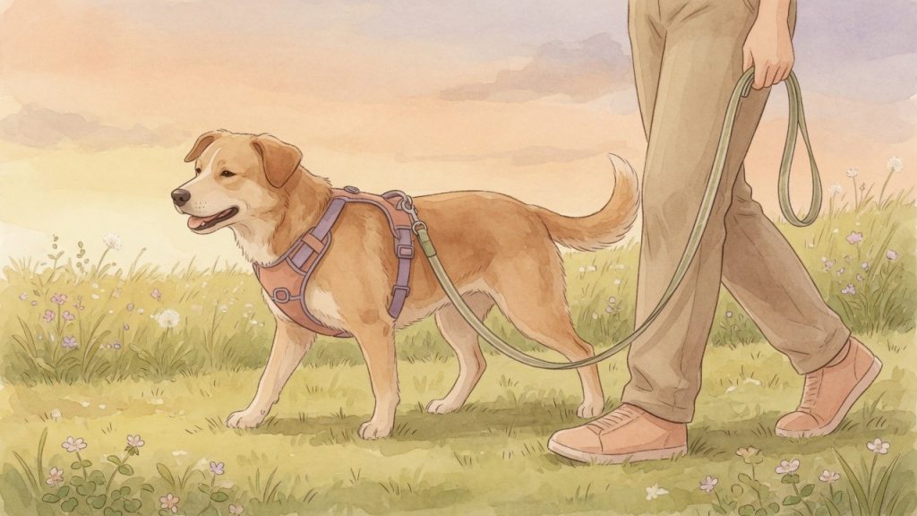Anti zug Geschirr Hund: Hund an lockerer Leine, gewaltfreies Training