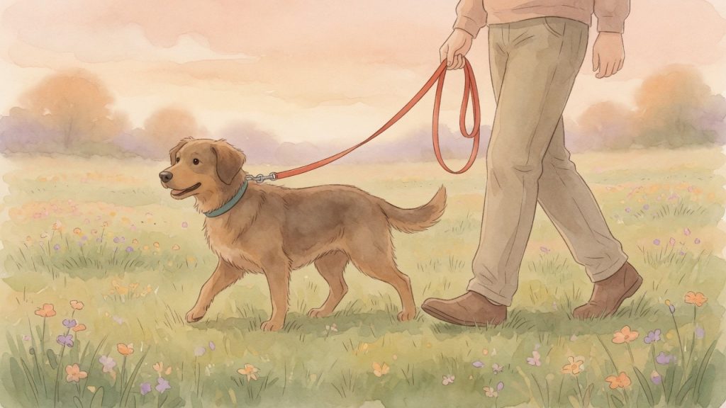 Gewaltfreies Hundetraining: Hund an lockerer Leine, gewaltfreies Training