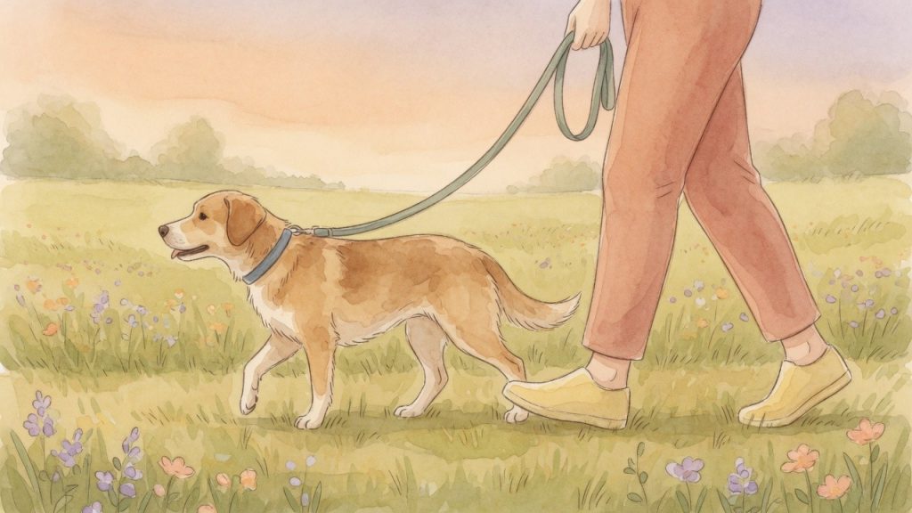 Leinenaggression Hund: Hund an lockerer Leine, gewaltfreies Training