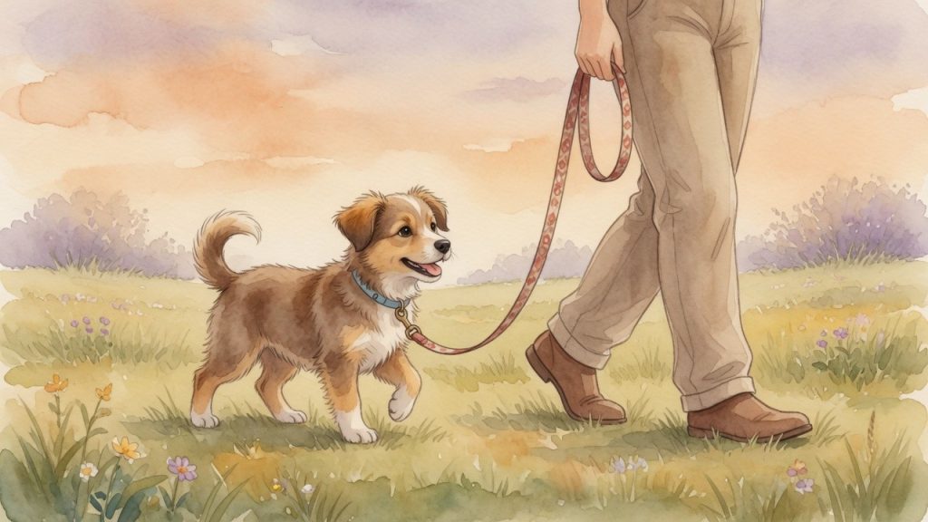 Welpentraining stubenrein: Hund an lockerer Leine, gewaltfreies Training