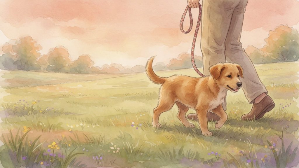 Welpentraining übungen: Hund an lockerer Leine, gewaltfreies Training