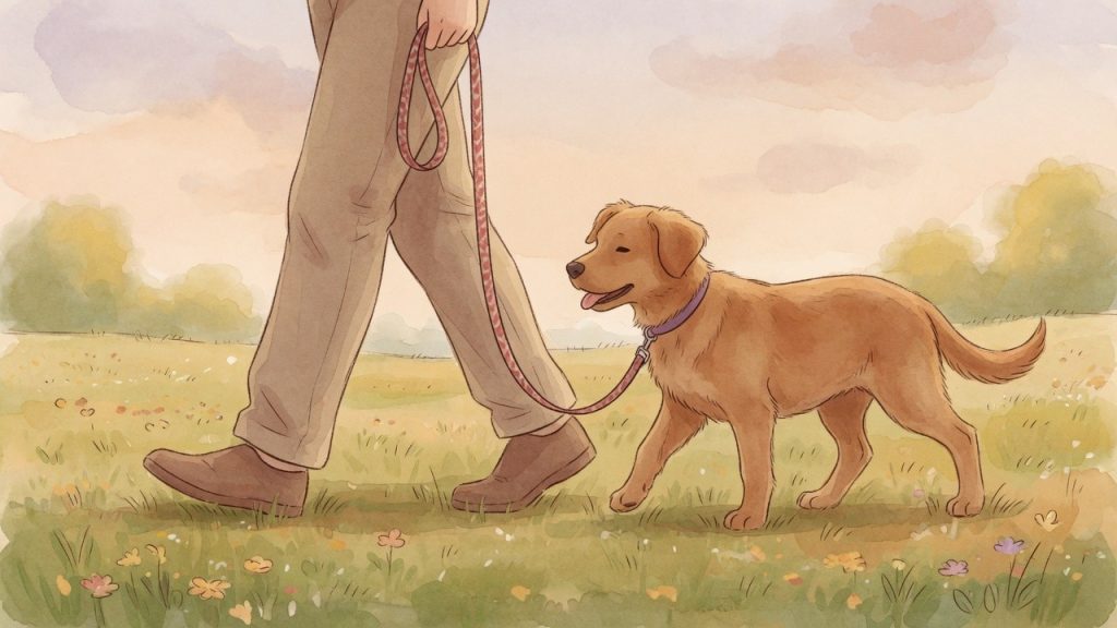 Welpe beisst mich immer: Hund an lockerer Leine, gewaltfreies Training