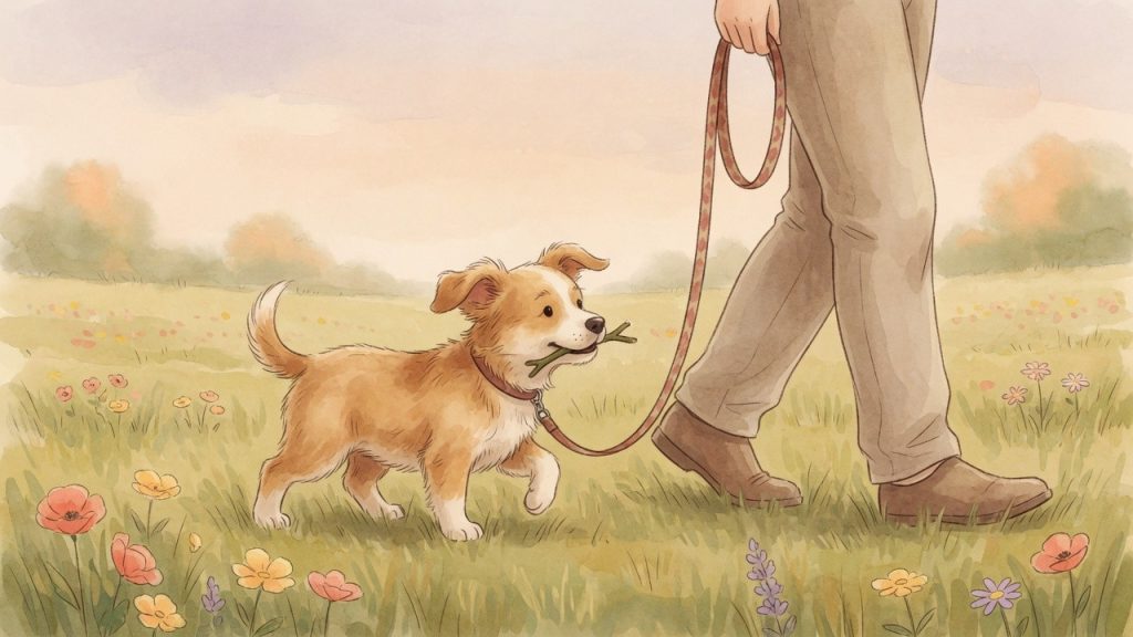 Welpe beisst was machen: Hund an lockerer Leine, gewaltfreies Training